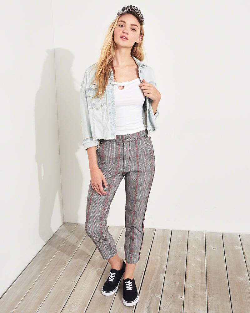 Hollister woven best sale crop slim pants